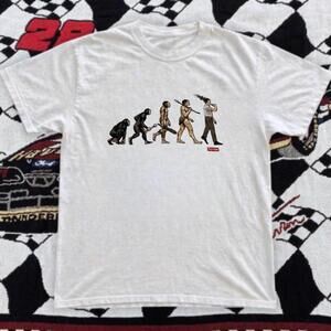 Gildan Men White T-Shirt, Monkey Graphic Tee  Shirt